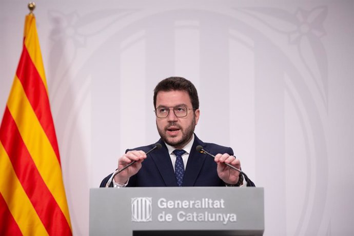 El president de la Generalitat, Pere Aragons compareix després del Consell Executiu