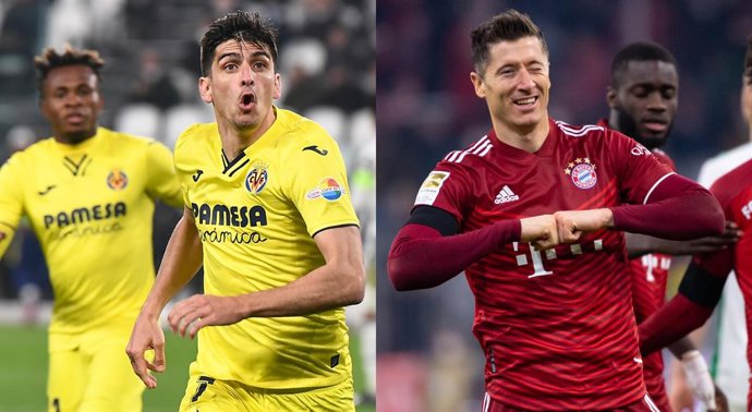 Gerard Moreno (Villarreal) y Robert Lewandowski (Bayern Múnich)