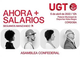 Cartel de la Asamblea Confederal de UGT que se celebra en Córdoba.