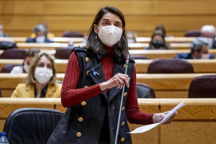 La ministra de Justicia, Pilar Llop, interviene en una sesión de control al Gobierno en el Senado