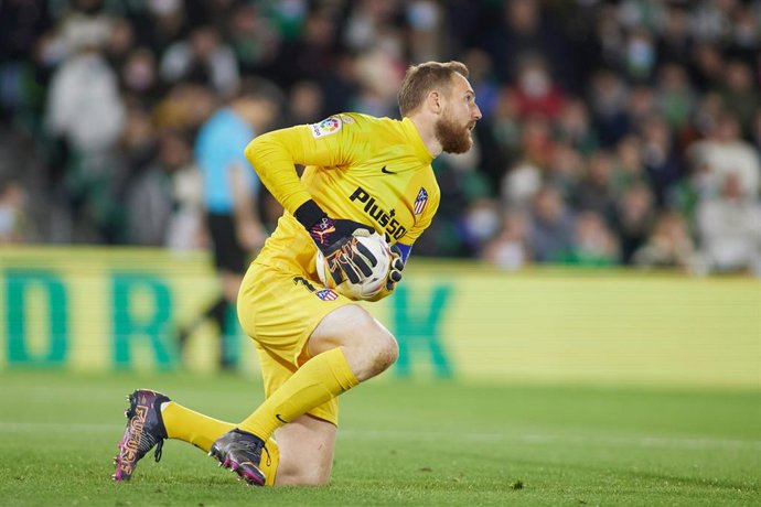 Jan Oblak of Atletico de Madrid in action during the spanish league, La Liga Santander, football match played between Real Betis and Atletico de Madrid at Benito Villamarin stadium on March 6, 2022, in Sevilla, Spain.