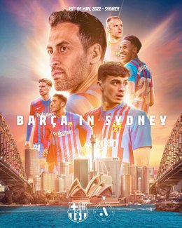 Cartel del amistoso del FC Barcelona en Sídney el próximo 25 de mayo.