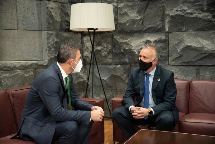 El presidente del PP de Canarias, Manuel Domínguez, se reúne con el presidente de Canarias, Ángel Víctor Torres