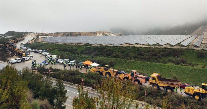 Acto reivindicativo de los empresarios del mármol en la comarca de Macael (Almería) por el incremento de costes y energía el 24 de marzo de 2022.