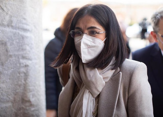 La ministra de Sanidad, Carolina Darias; a su llegada a una reunión del Consejo Interterritorial de Salud, en la sede de la Presidencia autonómica de Castilla-La Mancha, a 6 de abril de 2022, en Toledo, Castilla-La Mancha (España). Toledo acoge hoy el esc