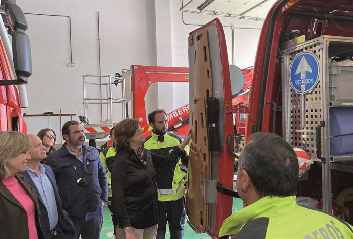 Armisén en el parque de bomberos de Baltanás.