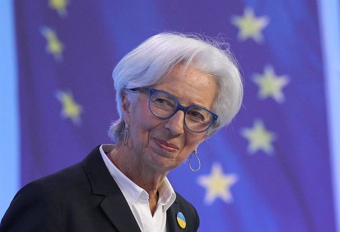 10 March 2022, Hessen, Frankfurt_Main: Christine Lagarde, President of the European Central Bank (ECB), gives a press conference after the European Central Bank Governing Council meeting in Frankfurt. Photo: Daniel Roland/AFP Pool /dpa