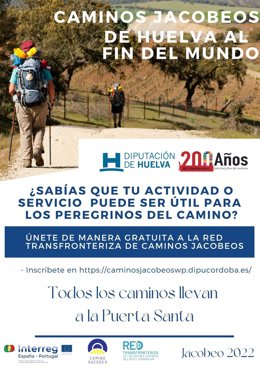 Cartel sobre la habilitación del formulario de adhesión a la Red de Caminos Jacobeos.