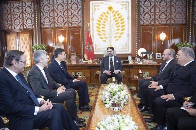 Archivo - El presidente del Gobierno Pedro Sánchez se reúne con el Rey de Marruecos Mohamed VI 