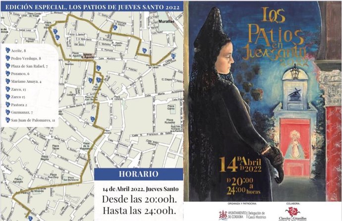 Cartel de la actividad 'Los Patios en Jueves Santo' de Córdoba.