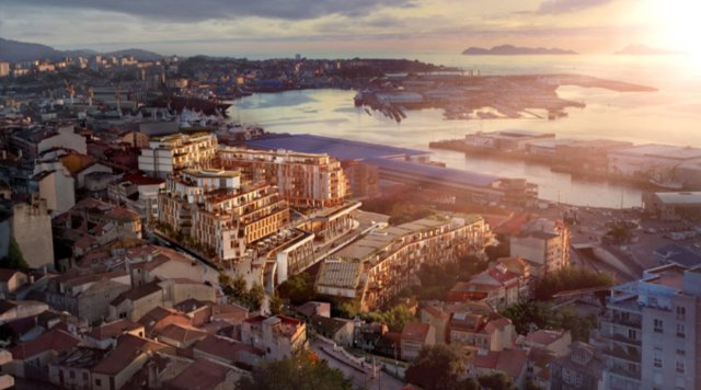 Render de Barrio do Cura, un proyecto urbanístico, residencial y comercial desarrollado por Gestilar en el centro Vigo