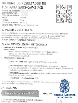 Uno de los certificados falseados