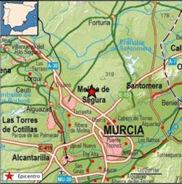 Imagen de localización del terremoto