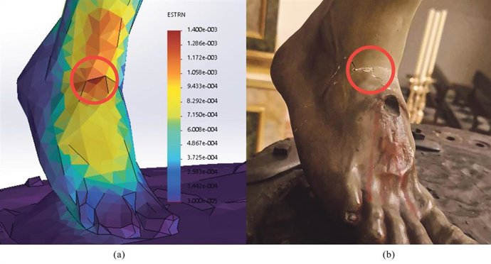Pie de foto Cristo de la Sangre observado con tecnologia 3D