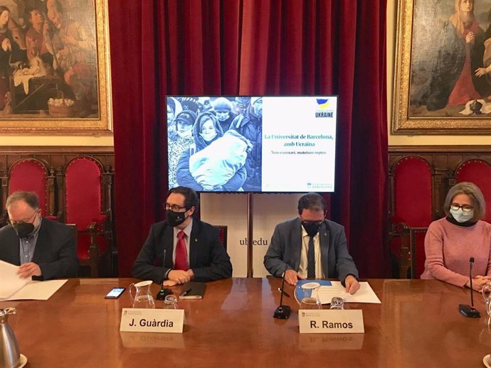 Rueda de prensa de la UB sobre la acogida de refugiados ucranianos