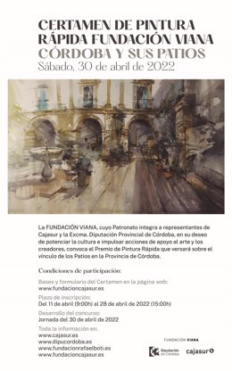 Cartel del concurso de pintura rápida 'Córdoba y sus patios 2022'.