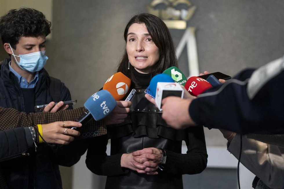 La ministra de Justicia, Pilar Llop, ofrece declaraciones a los medios.