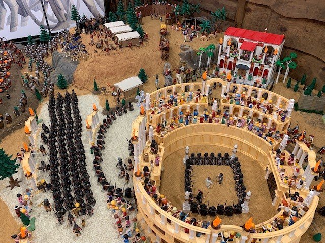 Recreación de la película Gladiator en figuras de playmobil en Garray (Soria).