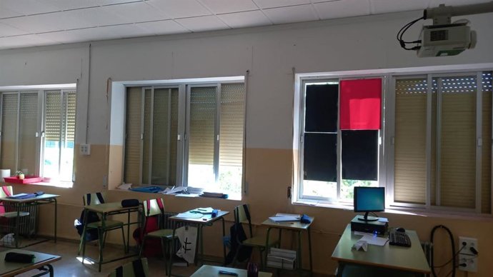 Un aula del IES Ghandi.