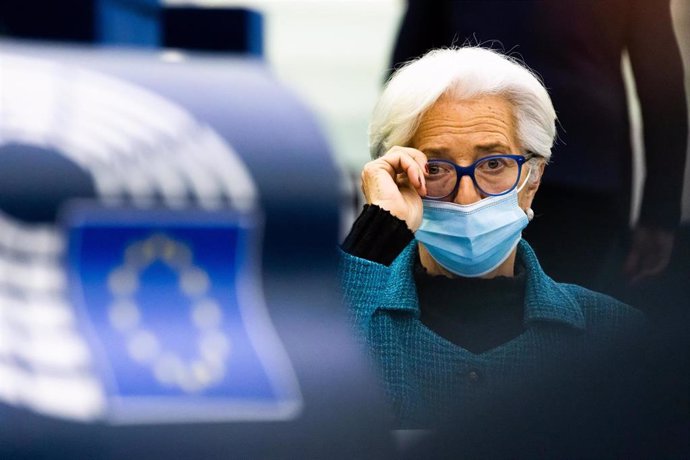 Archivo - 14 February 2022, France, Strasbourg: Christine Lagarde, President of the European Central Bank (ECB) attends a plenary session of the European Parliament. Photo: Philipp von Ditfurth/dpa