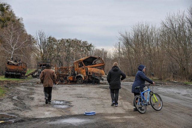 Varios civiles en Borodianka, Ucrania