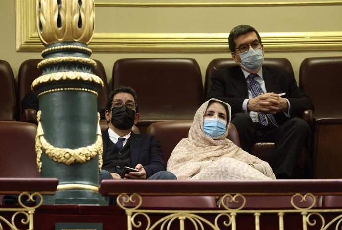 El delegat del Front Polisario a Espanya, Abdulah Arabi (e), en una sessió plenria al Congrés dels Diputats