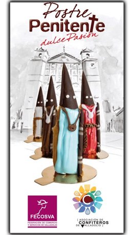 Cartel promocional de la imagen del pastel penitente a la venta en Valladolid