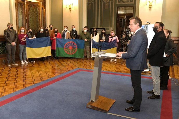 Marcelino Marcos Líndez, en el acto de celebración del Día Internacional del Pueblo Gitano