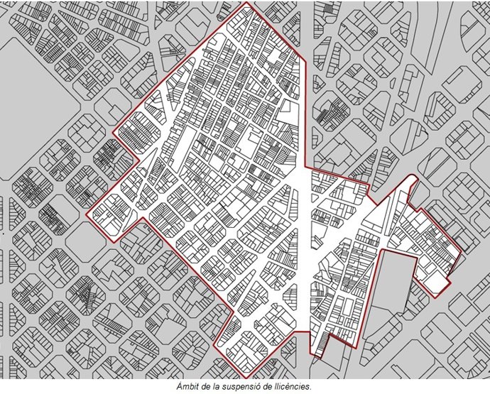 Zonas afectadas por la suspensión de las licencias de obras