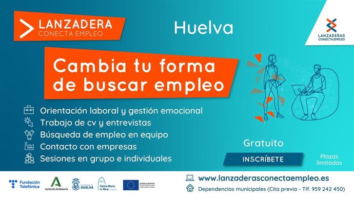 Cartel Lanzadera Conecta Empleo en Huelva.