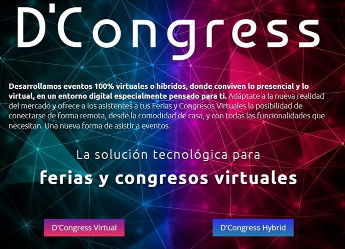 Portada de la plataforma de congresos D'Congress, financiada e impulsada por la Consejería de Empresa, Empleo, Universidades y Portavocía