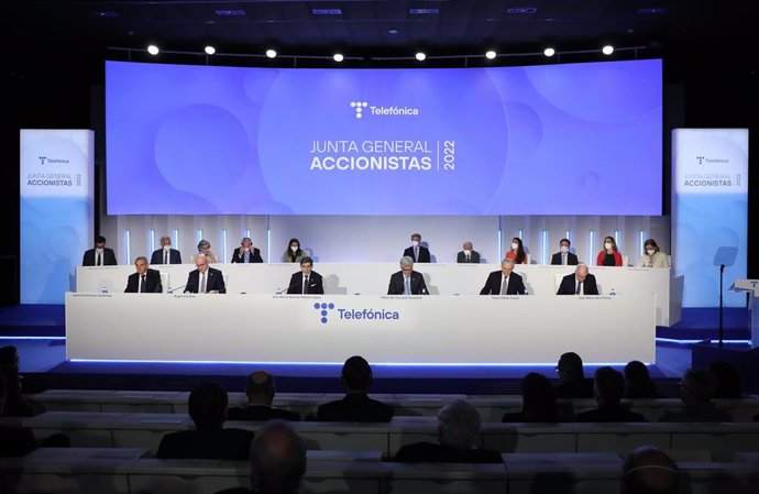 Junta de Accionistas de Telefónica celebrada este viernes, 8 de abril, en Madrid