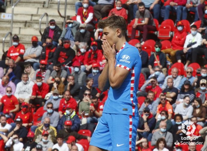 Marcos Llorente lamenta una ocasión errada del Atlético ante el Mallorca