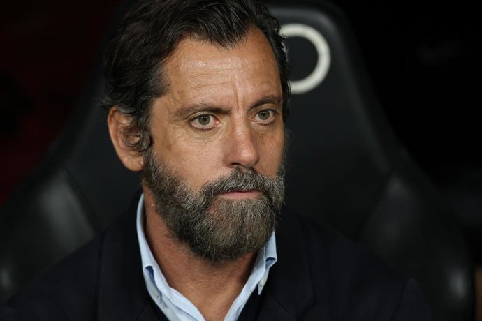 Quique Sanchez Flores, coach of Getafe, looks on during the spanish league, La Liga Santander, football match played between Real Madrid and Getafe CF at Santiago Bernabeu stadium on april 09, 2022, in Alcobendas, Madrid, Spain.
