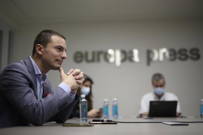 El secretario general del PSOE de Madrid, Juan Lobato, durante una entrevista para Europa Press.