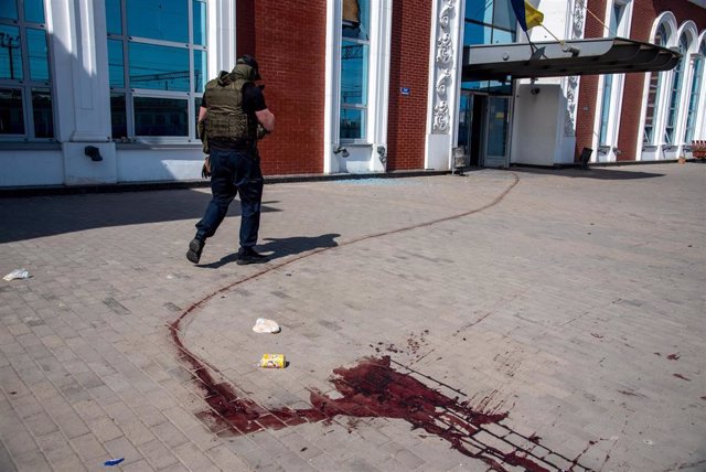 Imagen de archivo del ataque contra la estación de tren de Kramatorsk 