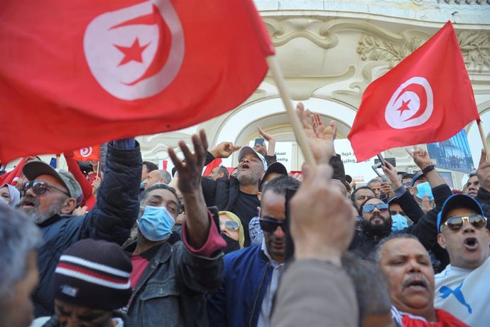 Manifestación en Túnez