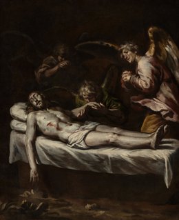 La obra de Antonio del Castillo 'Cristo muerto con ángeles dolientes'.