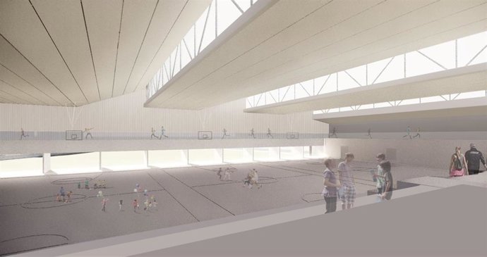 Proyección del interior del polideportivo