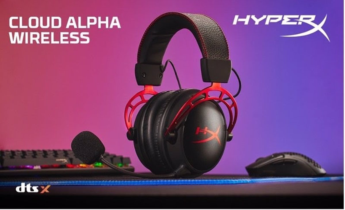 HyperX Cloud Alpha Wireless, wireless headphones with surround sound and 300 hours of battery life per charge
