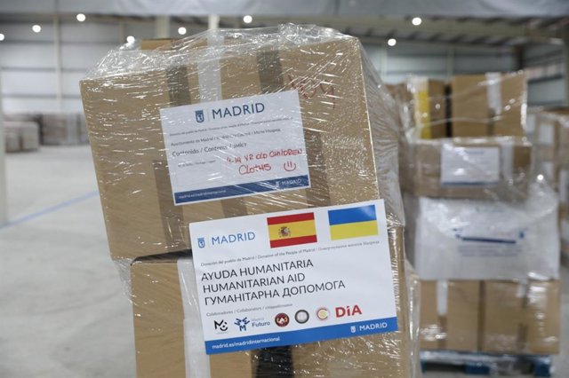 Material donado por los madrileños con destino a Ucrania.