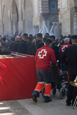 Dispositivo de Semana Santa en el Domingo de Ramos.