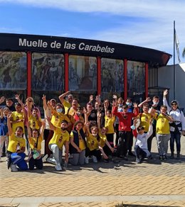 Menores de los talleres educativos en valores 'Pirata' y 'APPtrévete' participan en un encuentro en La Rábida.