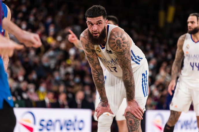 El jugador Vincent Poirier del Real Madrid en el partido ante el Bara
