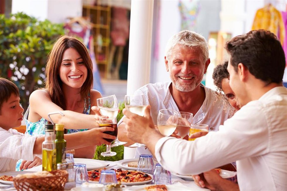Familia en un restaurante