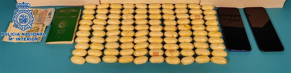 Droga incautada a un mulero en el aeropuerto de Arrecife, en Lanzarote