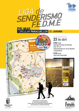 Cartel de la actividad que se desarrollará en Paracuellos de Jarama de la Liga de Senderismo de la Federación Española de Deportes de Montaña y Escalada
