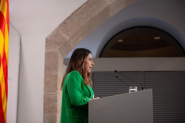 La portavoz del Govern, Patrícia Plaja, en la rueda de prensa posterior al Consell Executiu.
