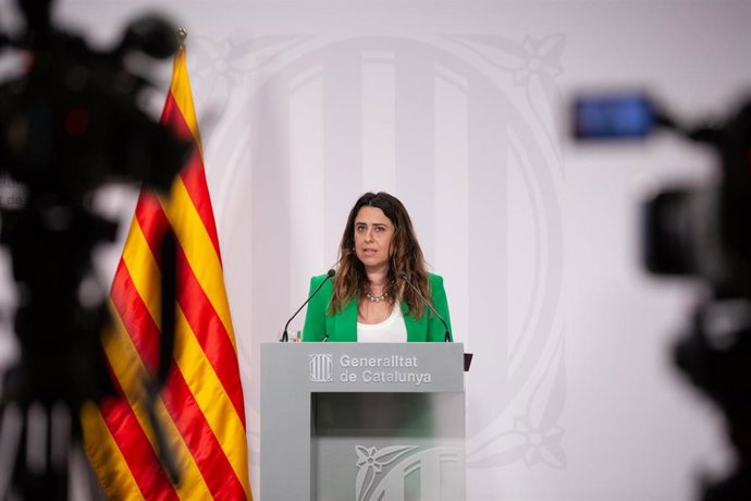 La portavoz del Govern, Patrícia Plaja, interviene en una rueda de prensa posterior al Consell Executiu.