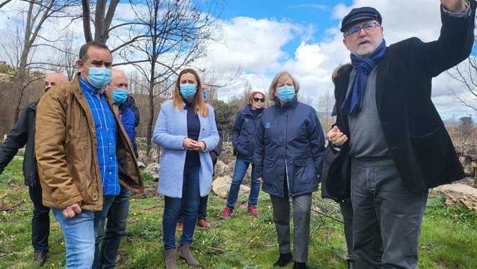 La delegada del Gobierno en Castilla y León, Virginia Barcones, visita los trabajos llevados a cabo en la zona del incendio de Navalacruz.
